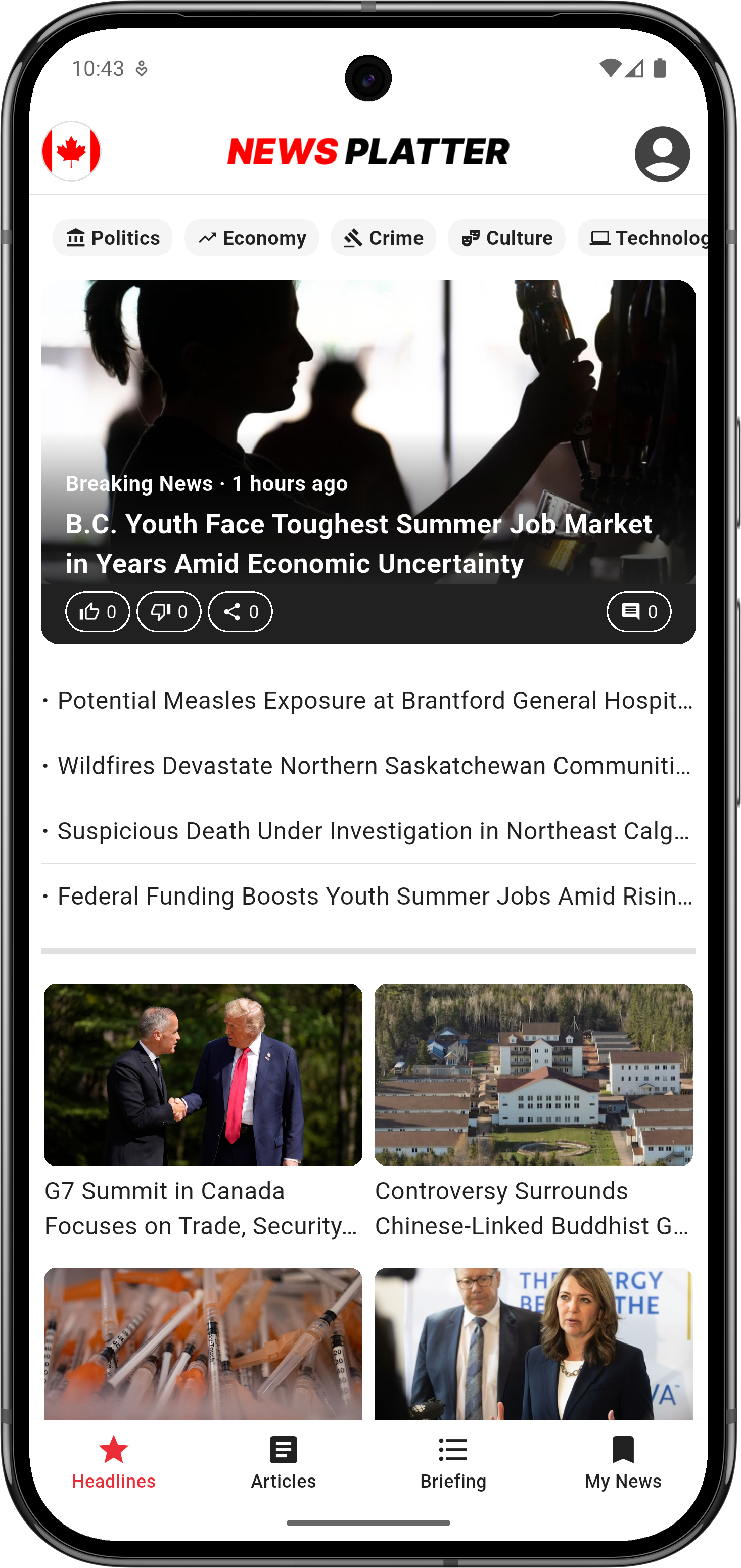 News Platter App - Home